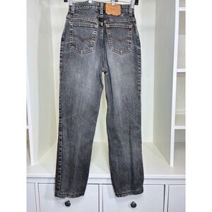 Vintage Levis 17525-0267 Womens 9M High Waisted Mom Jeans Faded Black USA Made